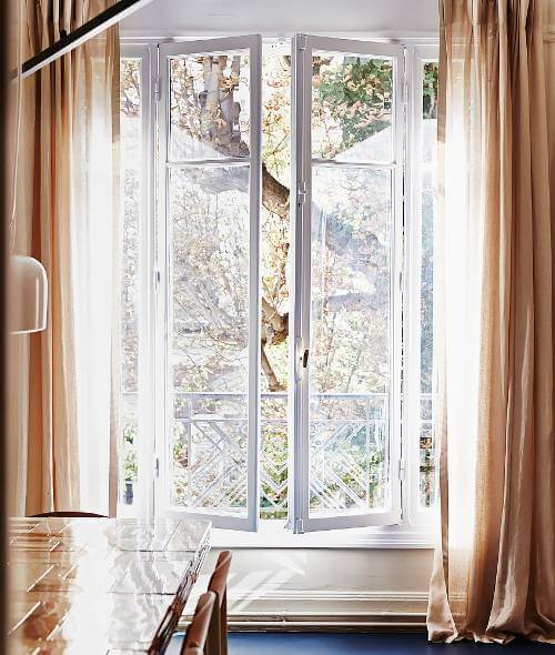 curtains open window