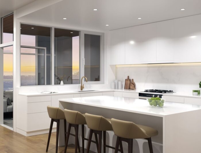 Smith & Farrow penthouse window kitchen